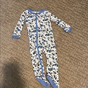 Bestaroo Bamboo Car Print Footed Pajamas
